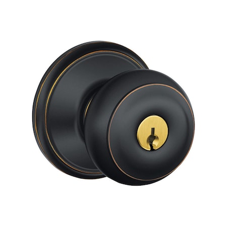 Schlage Schlage Georgian Aged Bronze Entry Knobs 1-3/4 in. F51GEO716